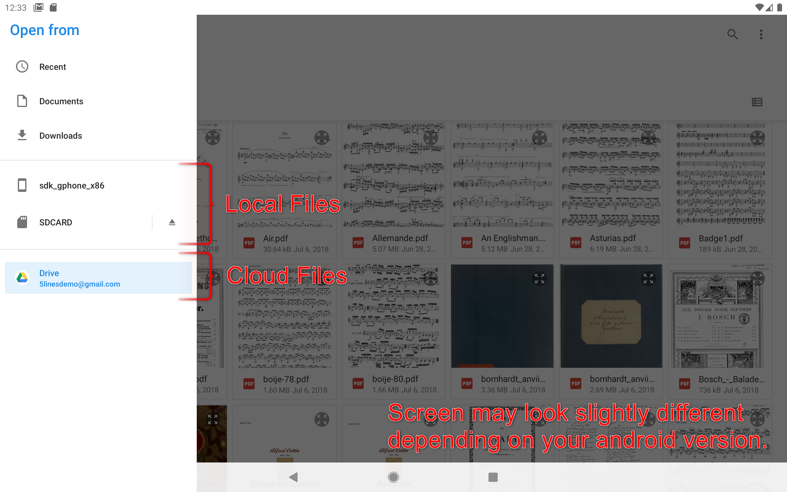 Import Song Screen Screenshot