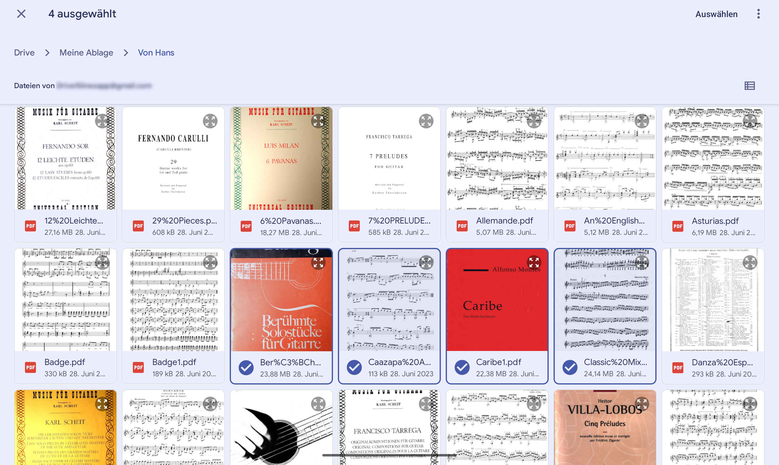 Screenshot des Import-Bildschirms