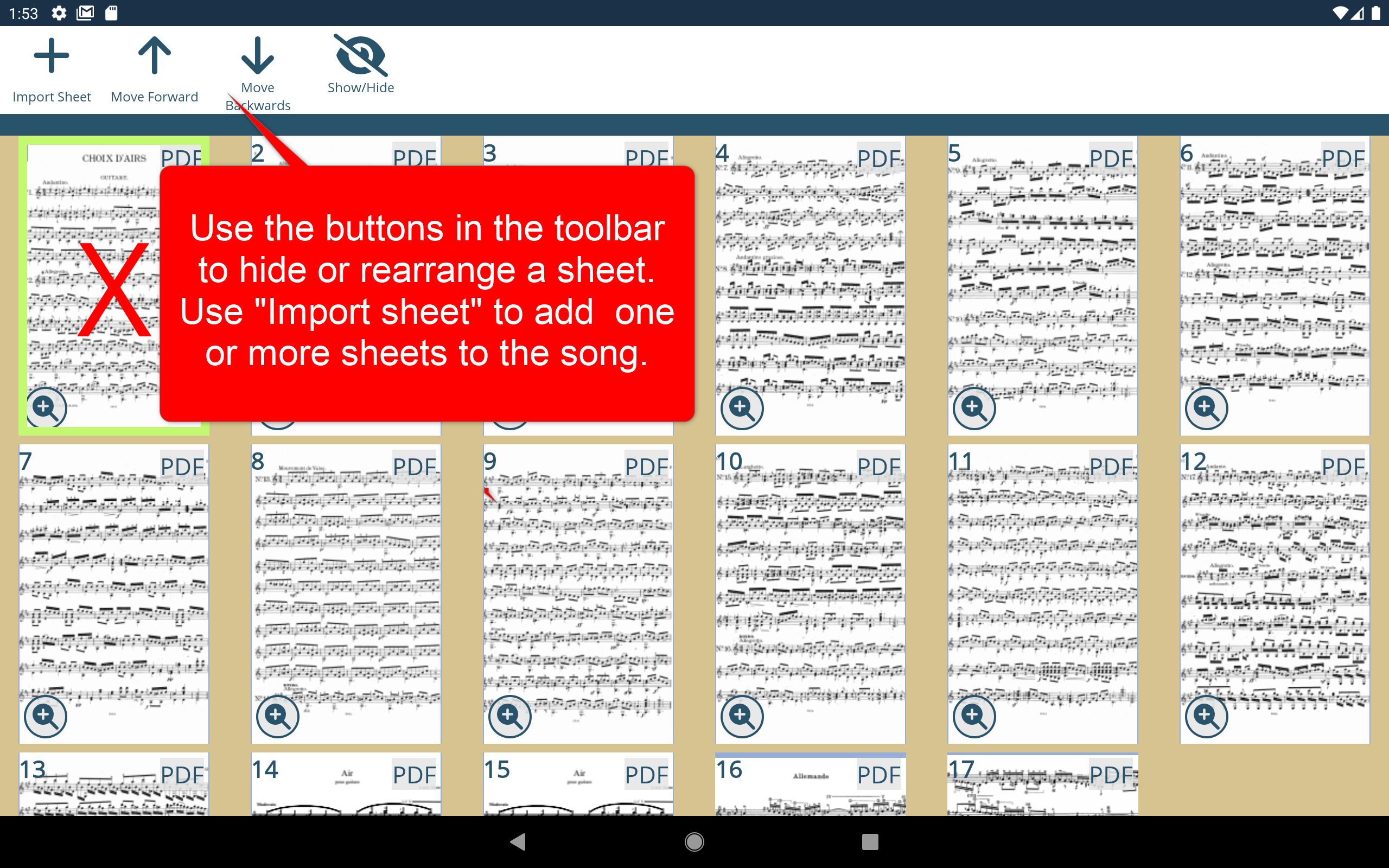Edit Sheets Screenshot