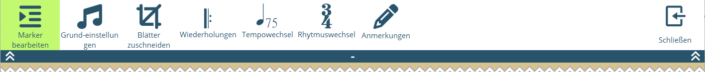 Screenshot der oberen Symbolleiste