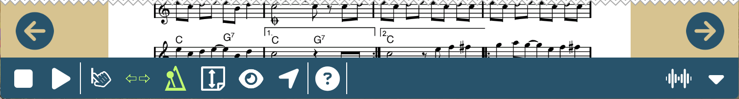 Screenshot der unteren Symbolleiste