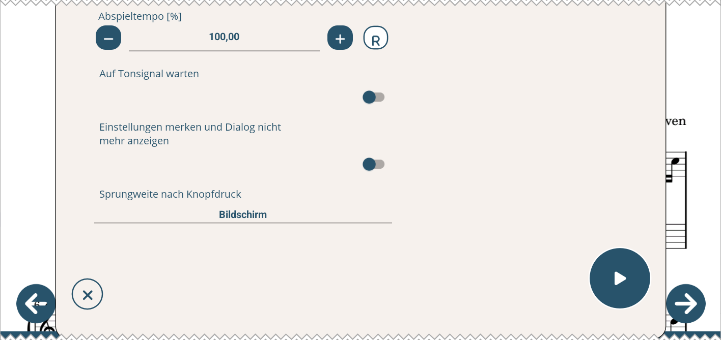 Screenshot des Bildschirms für letzte Einstellungen