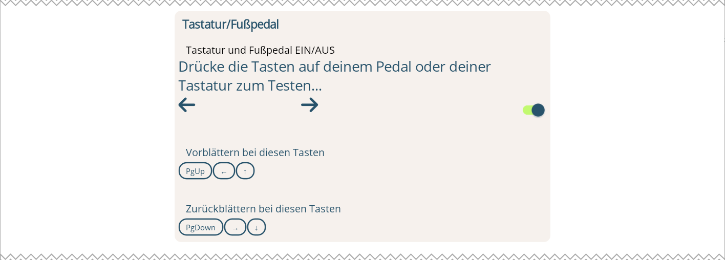 Testen und Konfigurieren des Fußpedals