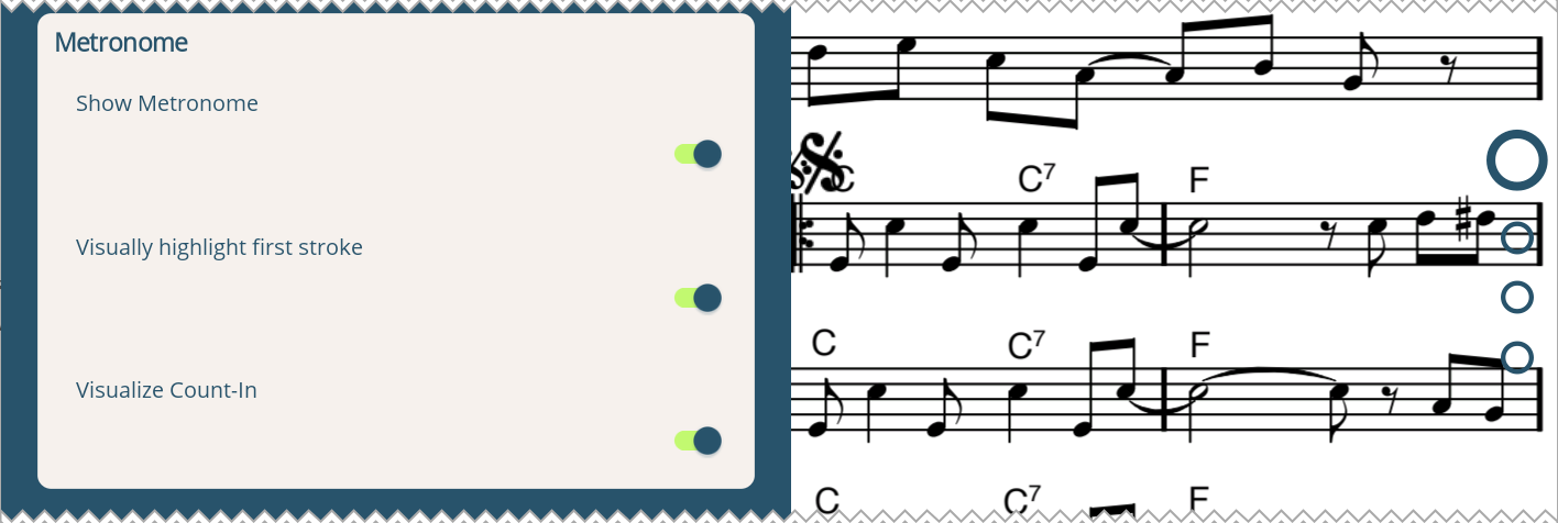 Metronome Visualization Setting Screenshot