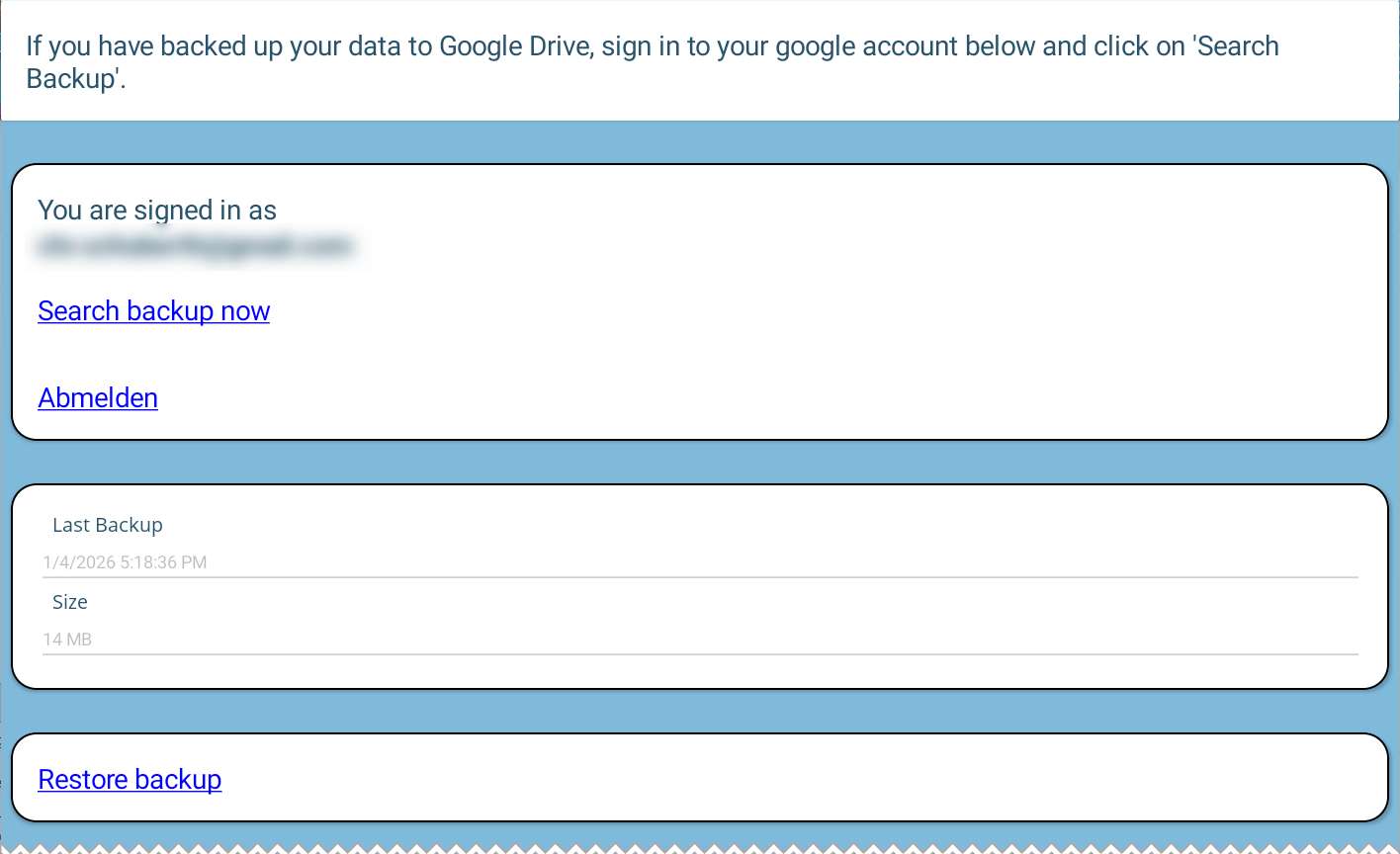 Backup file found Screenshot