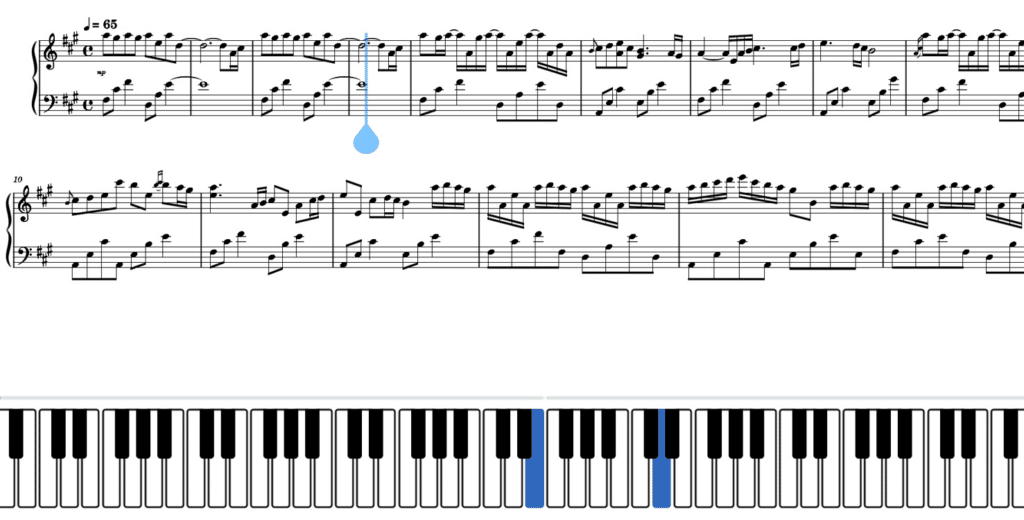 Musescore: Bildschirmtastatur