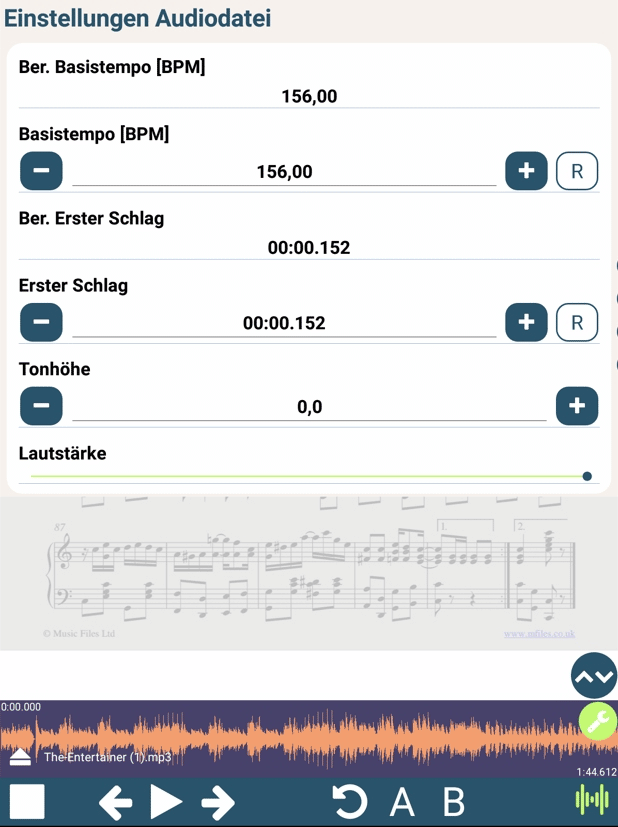 Five Lines: Zu Audiodatei spielen