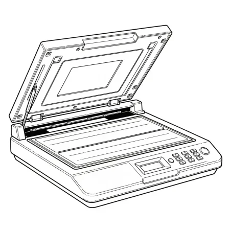 Flatbed_Scanner_bw Schematische Darstellung eines Flachbettscanners